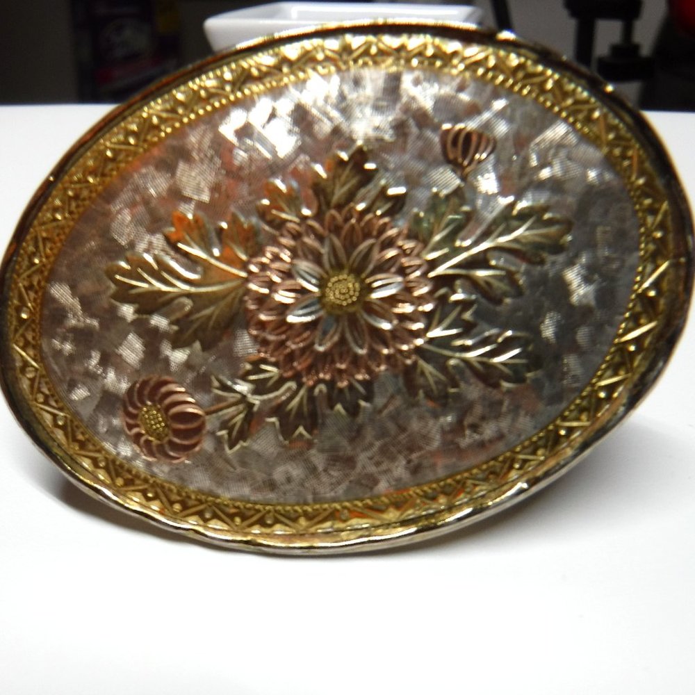 Wrangler Belt Buckle, Silver, Gold Overlay